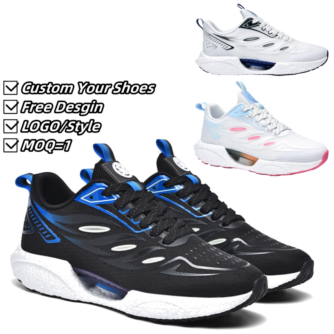 Zapatillas deportivas de running personalizables TPU para hombre y mujer - sin logo 1