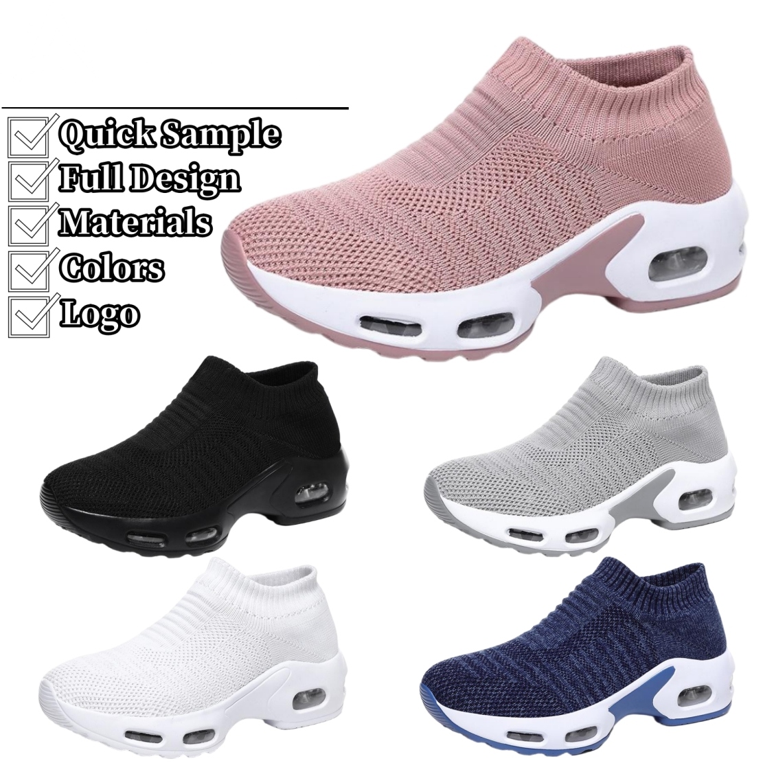 Zapatillas Deportivas Transpirables para Mujer Air Cushion Slip-On - sin logo 1