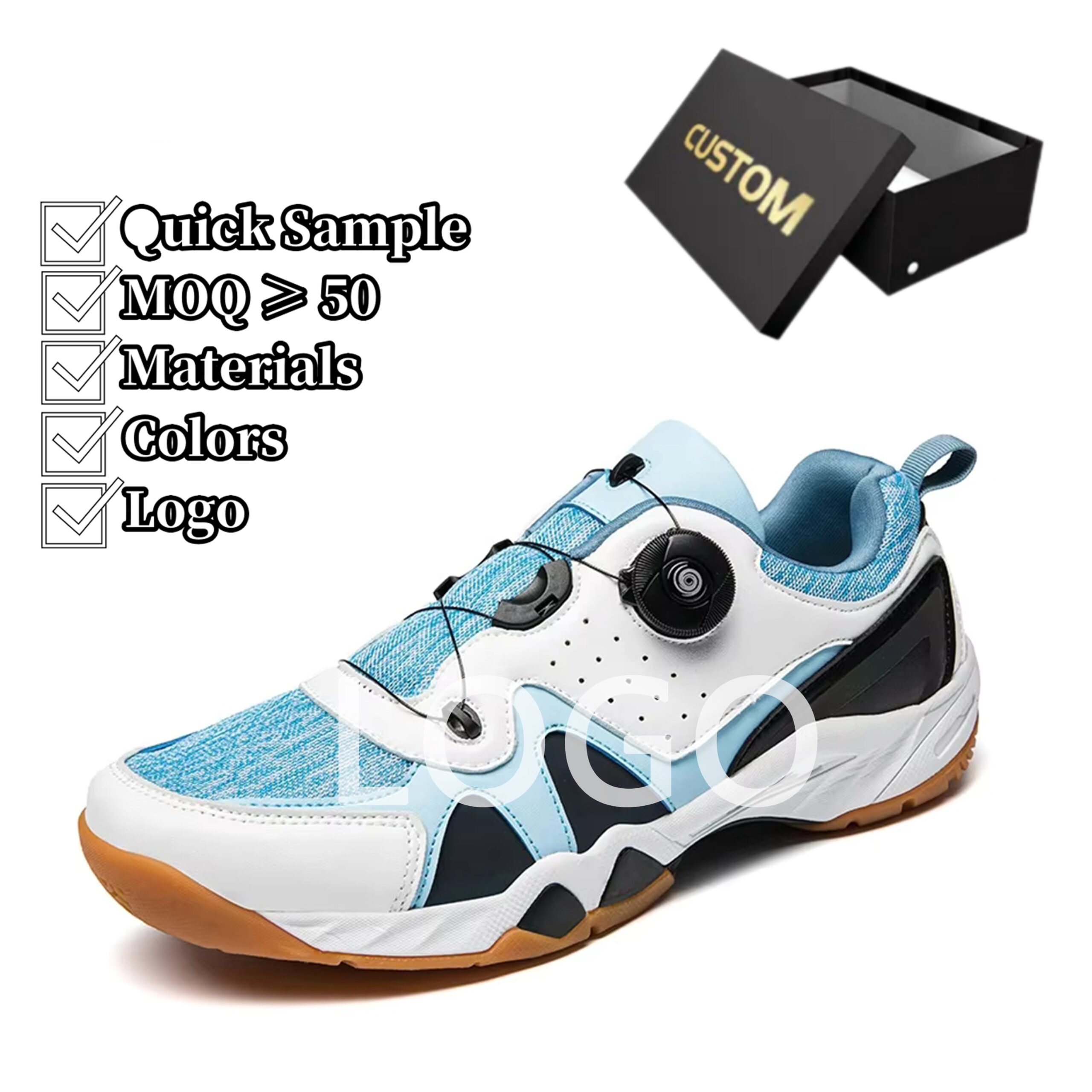 Zapatillas Profesionales de Tenis Microfibra Blanca TAIHUI - sin logo 1